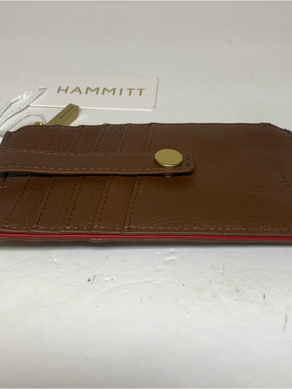 NWT Hammitt 210 West Wallet Card Holder Chocolate Brown Pebble Antique Gold - Picture 5 of 13